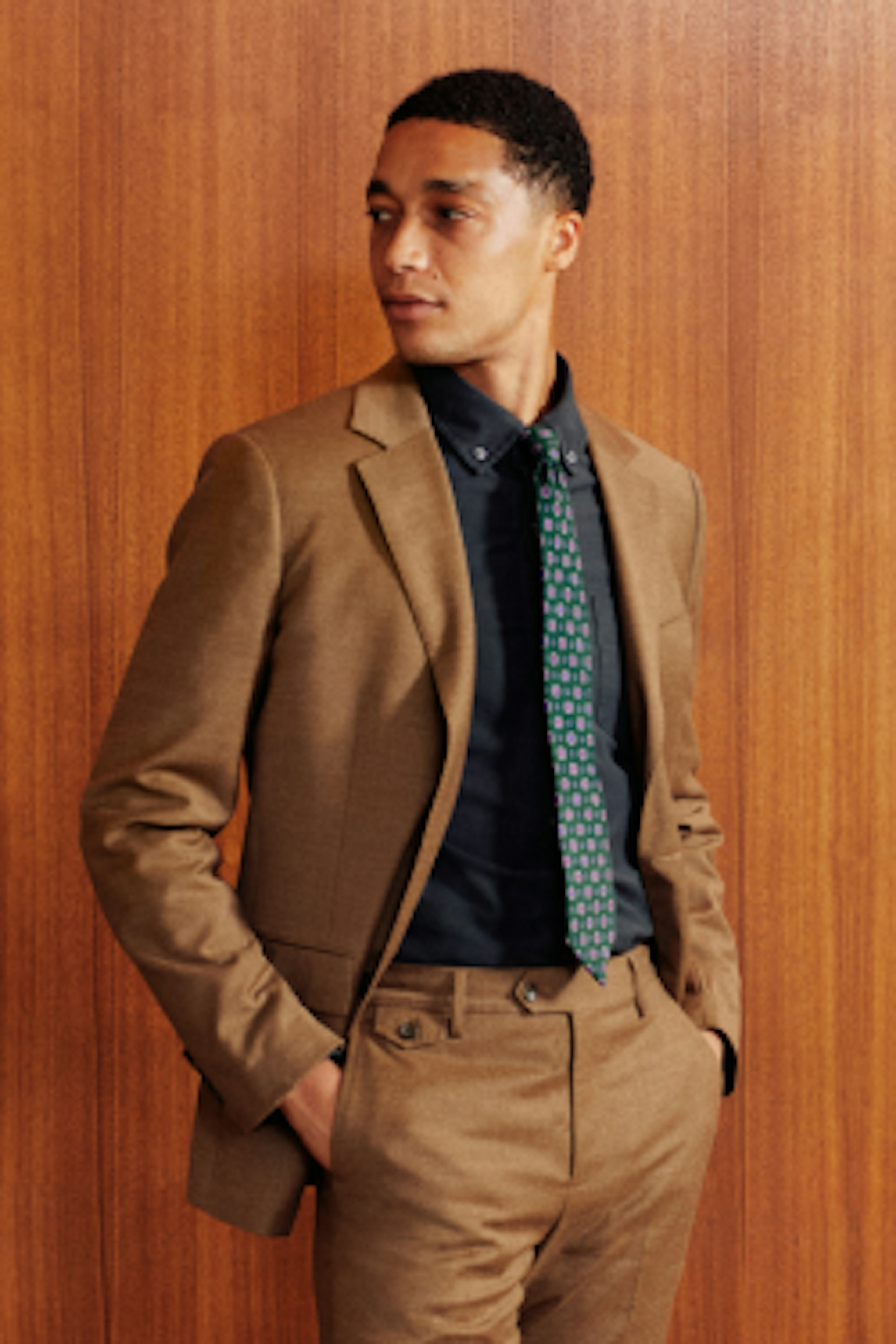 image of model wearing a Jetsetter Flannel Suit