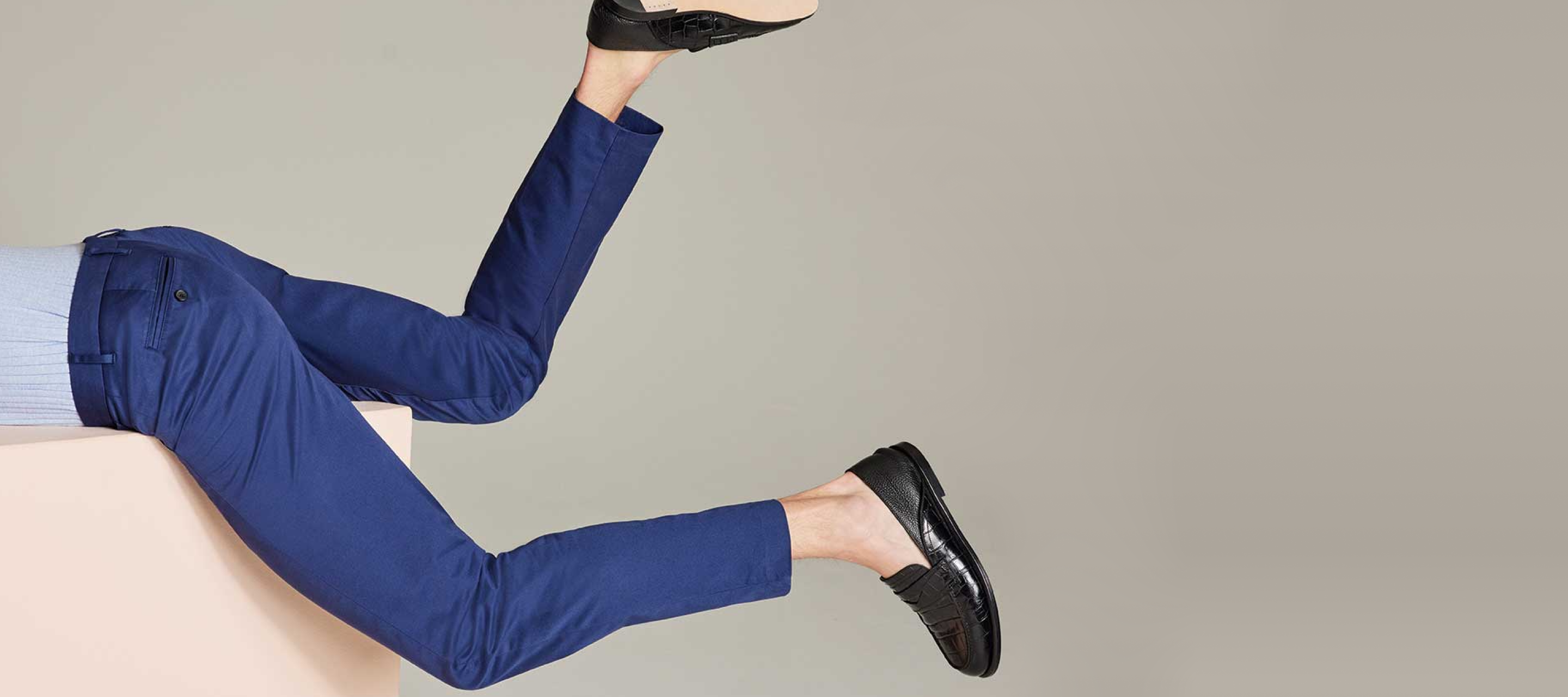 Dangling blue chinos