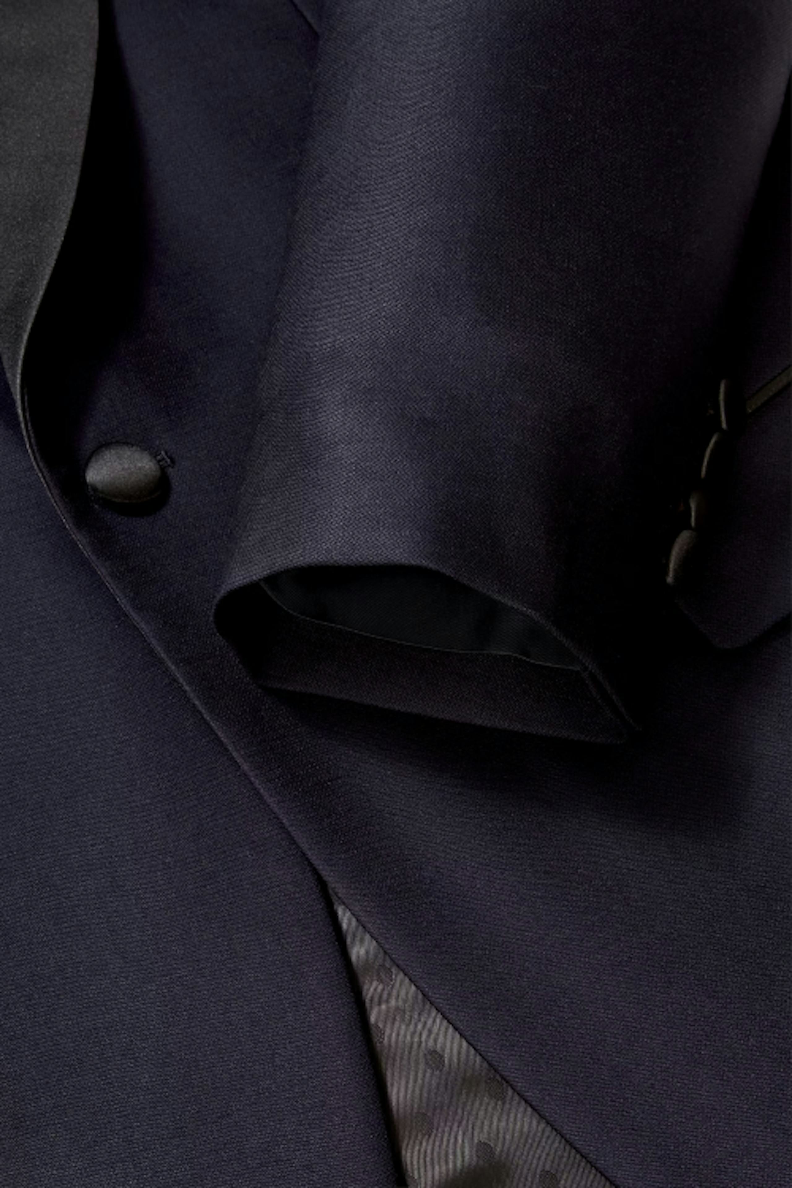 image of model wearing navy Empire Tuxedo